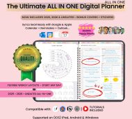 All-In-One Digital Planner 2025, 2026, 2027, Goodnotes Planner, Daily Weekly Monthly Organizer, Hyperlinked Digital Notebook, Notability