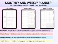 All-In-One Digital Planner 2025 2026 2027 Undated, Daily Weekly Monthly Goodnotes iPad Planner With Hyperlinks, Calendar, Journal Templates - Image 4