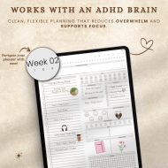 2026 ADHD Digital Planner, Neurodivergent-Friendly Daily, Weekly & Monthly Planner, GoodNotes, iPad,  Android Compatible, Self-Care Planner - Image 6