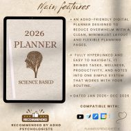 2026 ADHD Digital Planner, Neurodivergent-Friendly Daily, Weekly & Monthly Planner, GoodNotes, iPad,  Android Compatible, Self-Care Planner - Image 2