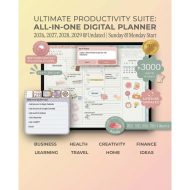 All-In-One Digital Planner 2026 Undated, Daily Weekly Monthly iPad GoodNotes Planner, Hyperlinked ADHD-Friendly Goal Setter, Cloud Dancer