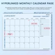 All-In-One Digital Planner, Digital Calendar, iPad ADHD Friendly, GoodNotes Planner, Daily Weekly Monthly Yearly Planner, Hyperlinked, Task - Image 2