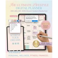 All-in-one Digital Planner 2026, Hyperlinked Trackers For GoodNotes, iPad Digital Download, Calendar, Task & Goal Tracker, Journal Notes