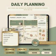 All-In-One Digital Planner 2026, Undated, Daily Weekly Monthly iPad GoodNotes Planner, Hyperlinked ADHD-Friendly Planner, Goal Setter, Tasks - Image 2