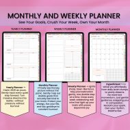 ADHD Digital Planner, Rainbow ADHD Planner 2026 2027 2028, GoodNotes Planner, Daily, Weekly & Monthly Planner, Hyperlinked, Instant Download - Image 4