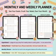 Hyperlinked All-in-one Digital Planner, 2026 ADHD Organizer, GoodNotes Digital Download, iPad Compatible, Monthly Calendar, Cute Stickers - Image 4