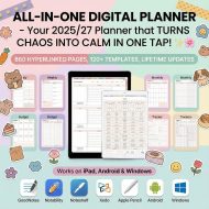 Hyperlinked All-in-one Digital Planner, 2026 ADHD Organizer, GoodNotes Digital Download, iPad Compatible, Monthly Calendar, Cute Stickers - Image 5