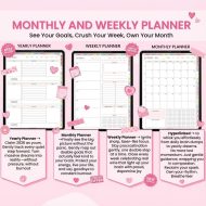 All-In-One Digital Planner 2026 2027 2028, Daily Weekly Monthly iPad GoodNotes Planner, Hyperlinked ADHD Friendly Planner, GoodNotes Planner - Image 4