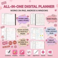 All-In-One Digital Planner 2026 2027 2028, Daily Weekly Monthly iPad GoodNotes Planner, Hyperlinked ADHD Friendly Planner, GoodNotes Planner - Image 3
