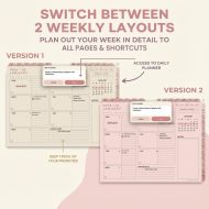 iPad Digital Planner 2026, Hyperlinked All-in-One, ADHD Friendly, Calendar, Daily Weekly Monthly, Goodnotes, Digital Download, Goal Setter - Image 3