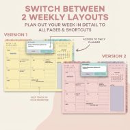 All-In-One Digital Planner 2026 Undated, Daily Weekly Monthly iPad GoodNotes Planner, Hyperlinked ADHD-Friendly Goal Setter, Cloud Dancer - Image 3