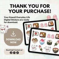 Everyday Life Digital Stickers for Planners, 100 Kawaii Stickers for GoodNotes, Daily Life & Aesthetic Planner Stickers (Instant Download) - Image 8