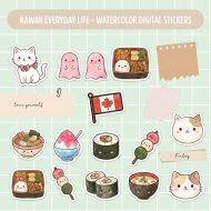 Everyday Life Digital Stickers for Planners, 100 Kawaii Stickers for GoodNotes, Daily Life & Aesthetic Planner Stickers (Instant Download) - Image 6
