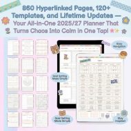 All-in-One Digital Planner 2025–2026 & Undated, Digital Planner and Journal, GoodNotes and Notability iPad Planner, Hyperlinked Cute Planner - Image 5