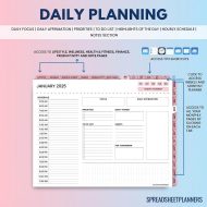 All-In-One Digital Planner, Digital Calendar, iPad ADHD Friendly, GoodNotes Planner, Daily Weekly Monthly Yearly Planner, Hyperlinked, Task - Image 5