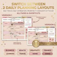 All-in-One Digital Planner 2026 • ADHD-Friendly Life Organizer • Daily Weekly Monthly Planner PDF • iPad GoodNotes Template • Notability - Image 3